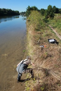 Mesure sur une encoche d'érosion à Champagne/Oise